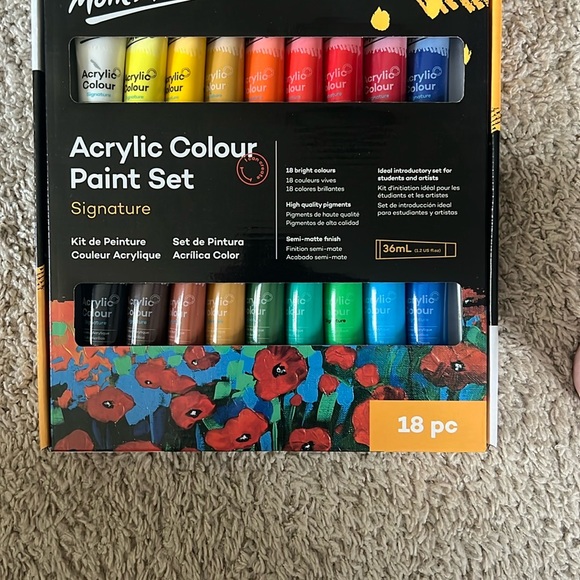 Monte Marte Other - Vibrant Red and Orange Acrylic Painting Set